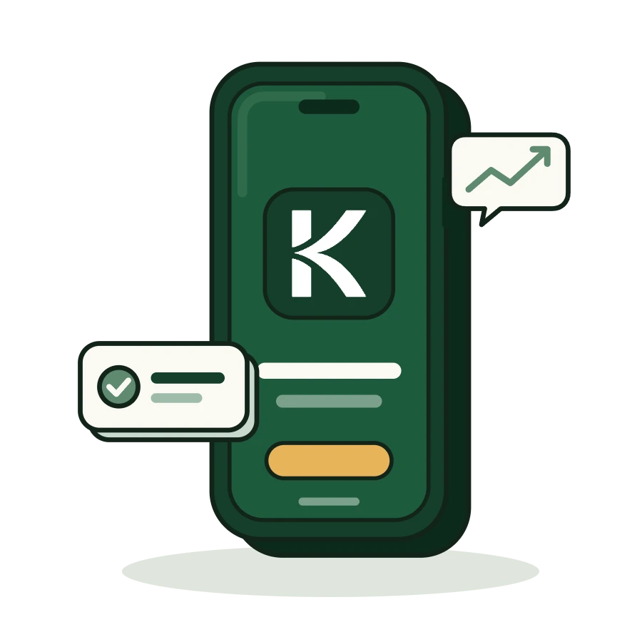 Illustration Handy mit Kovera-App